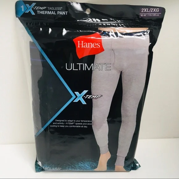NWT Hanes Ultimate X-Temp Thermal Pants Long Underwear Bottoms Men's Sz 2XL  NEW